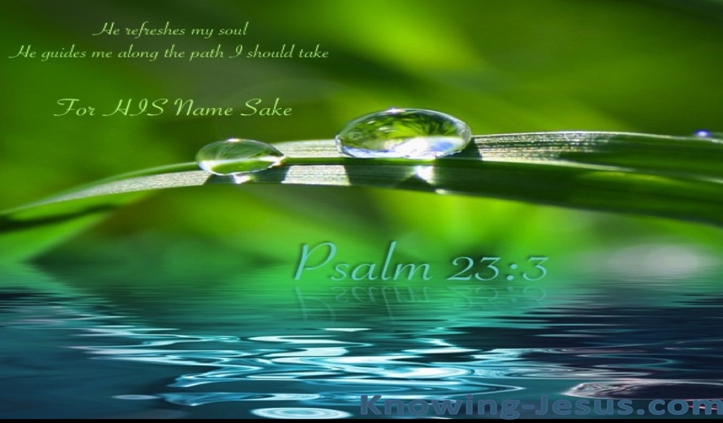 Psalm 23:3 He Leads Me Beside Still Waters (green)